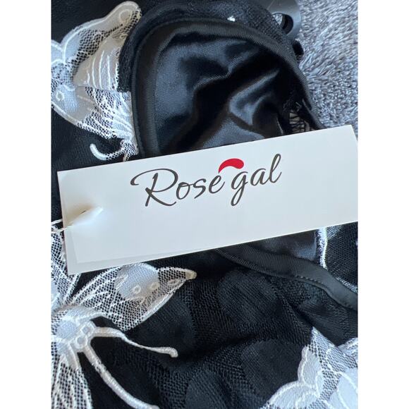 Rosegal Butterfly Black & White Cold Shoulder Hi-Low Length Dress Shirt Sz 2X - Picture 10 of 11